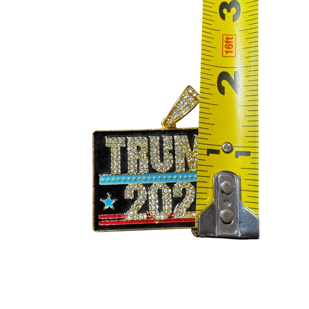 TRUMP 2024 Iced Pendant Hip Hop‎ Necklace Charm America USA - Picture 4 of 4